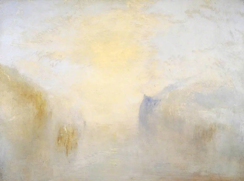 Alba, con una Barca tra le Teste di Roccia - J. M. W. Turner