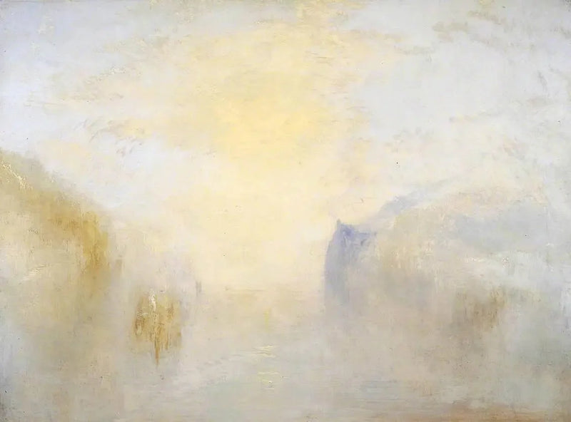 Alba, con una Barca tra le Teste di Roccia - J. M. W. Turner