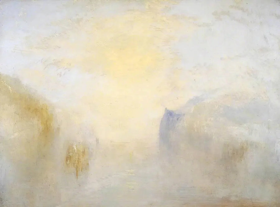 Alba, con una Barca tra le Teste di Roccia - J. M. W. Turner