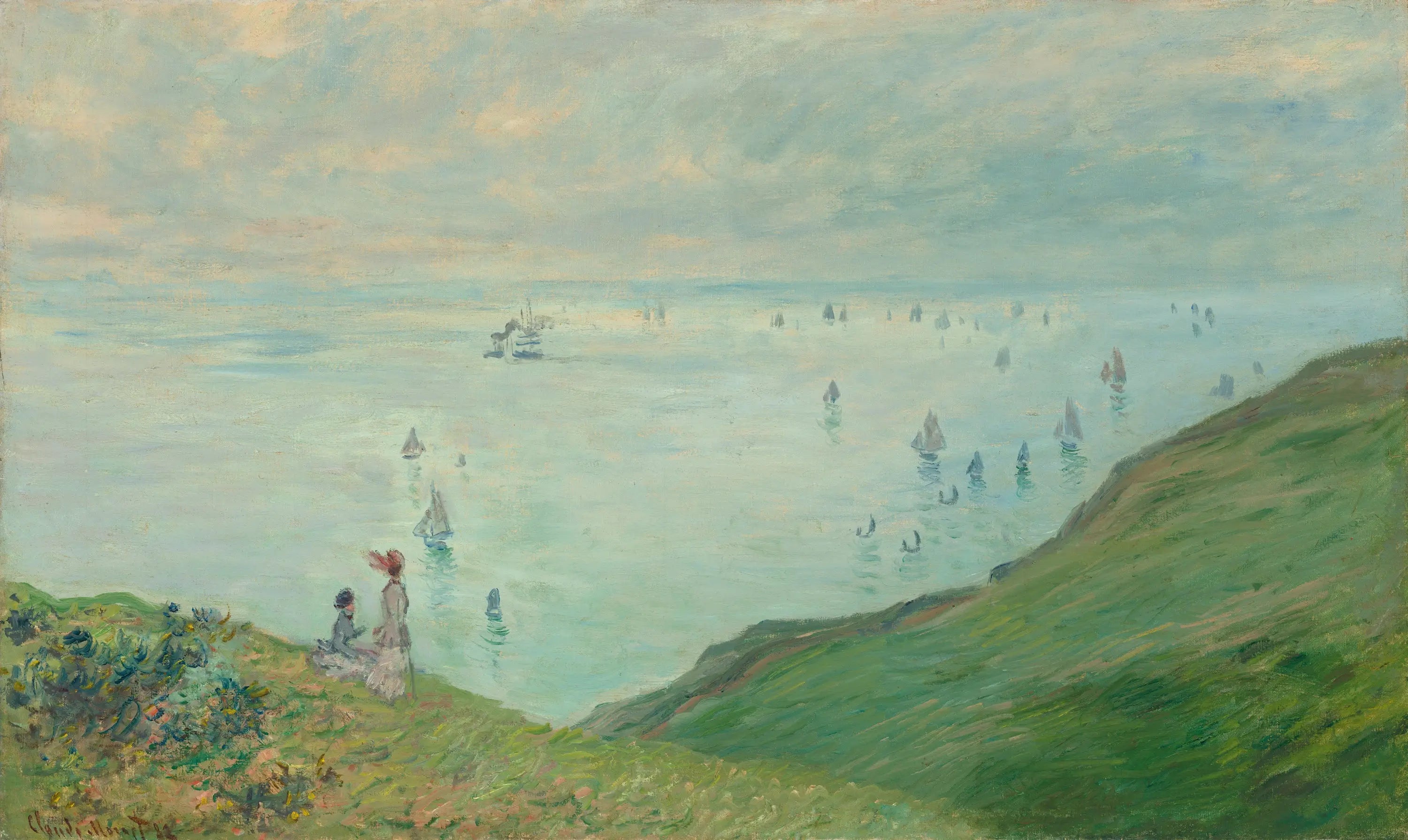 Reproduction du tableau « Sur la Falaise à Dieppe - Claude Monet » par Alpha Reproduction en peinture à l’huile