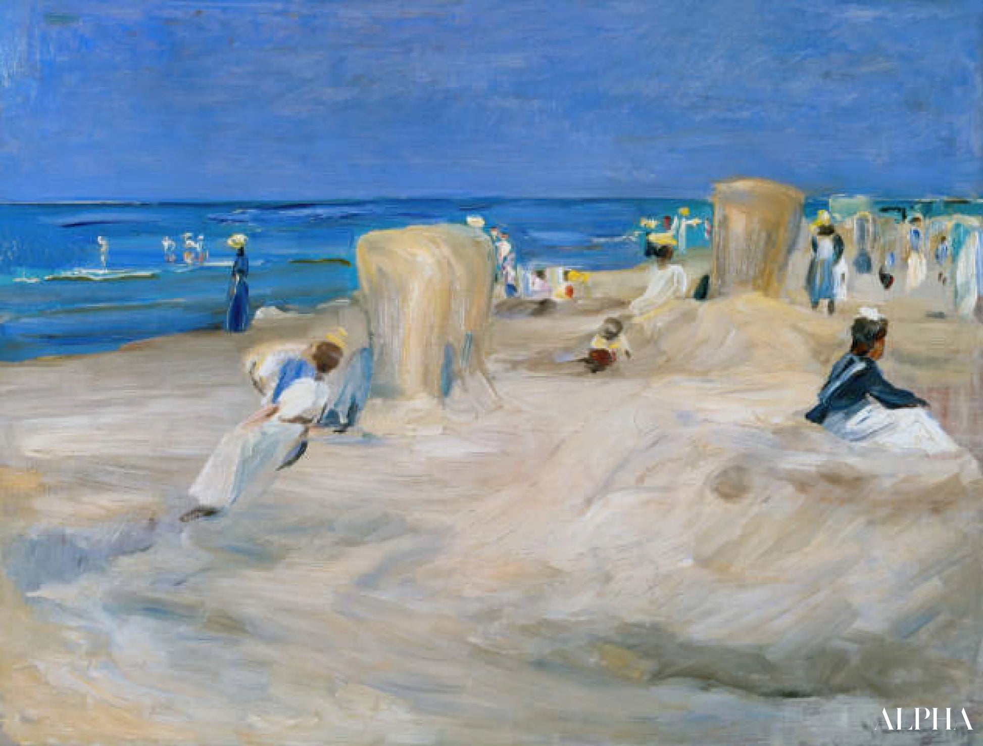 Sulla spiaggia di Nordwijk - Max Liebermann - Riproduzioni di quadri e dipinti di alta qualità
