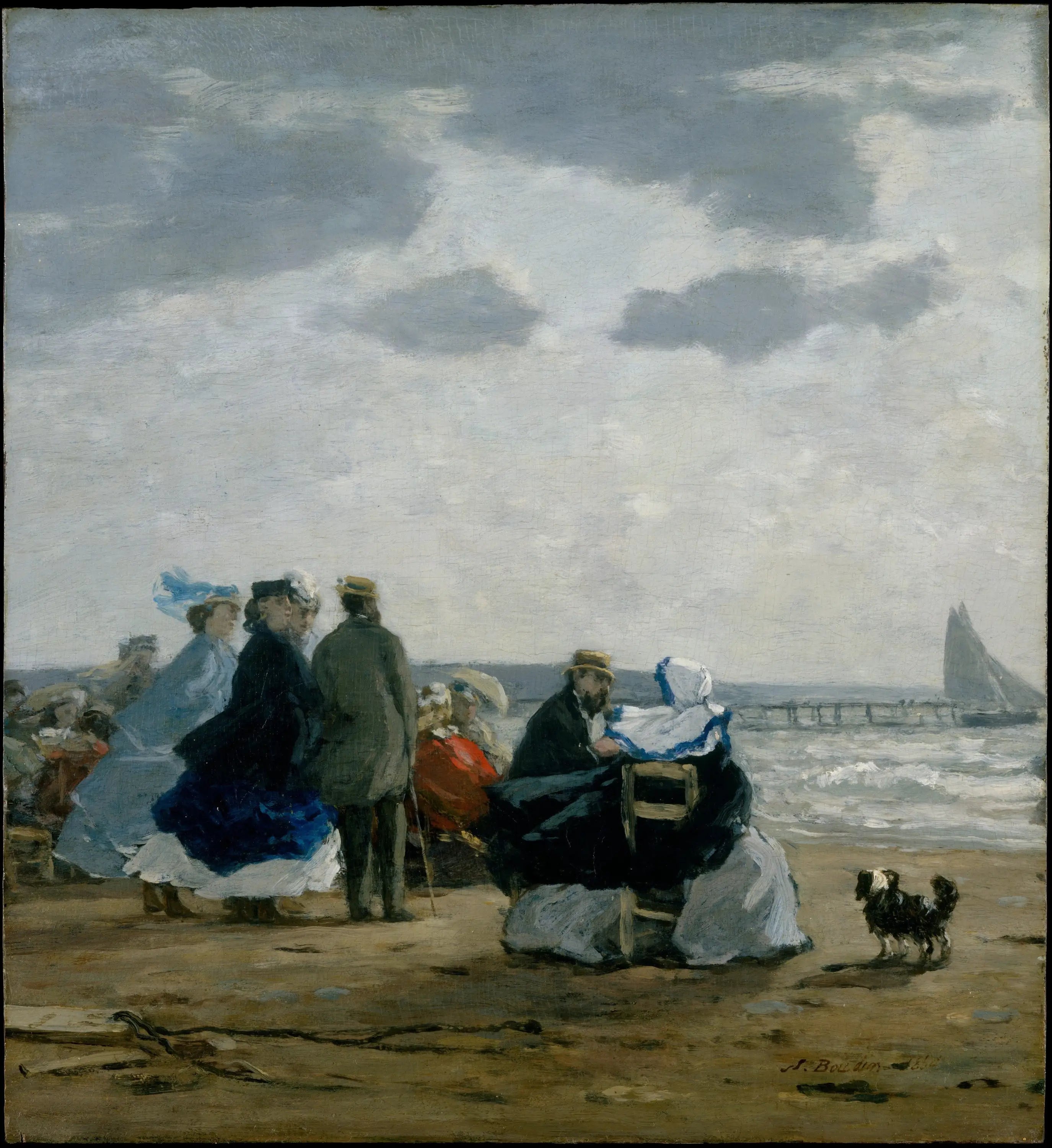 Sur la plage, Dieppe - Eugène Boudin image 1 reproduction artisanale de tableau