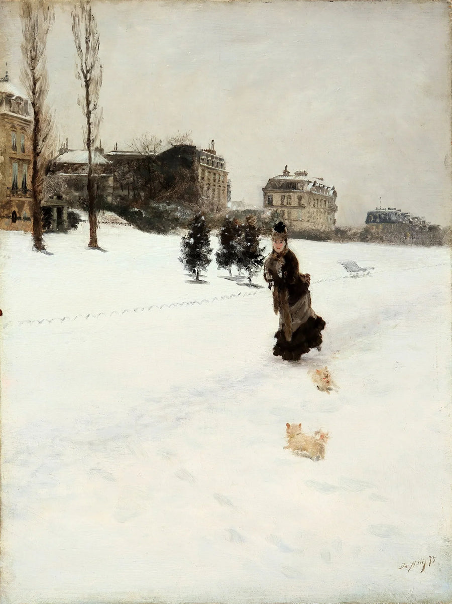 Sul sentiero innevato - Giuseppe De Nittis