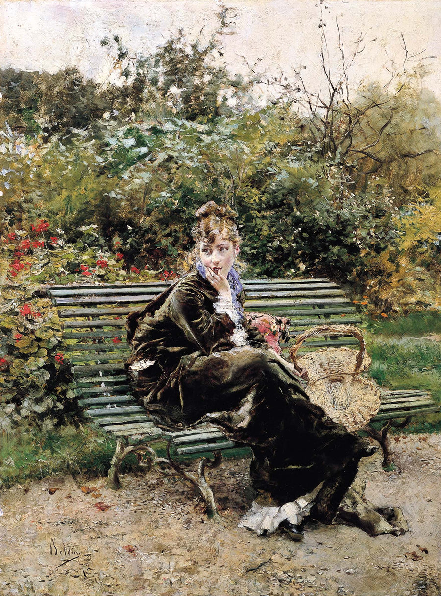 Su una panchina al Bosco - Giovanni Boldini