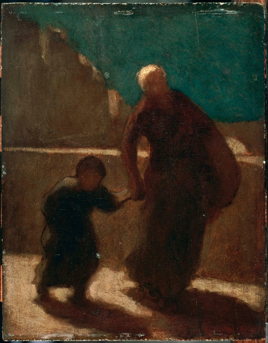 Su un ponte di notte - Honoré Daumier