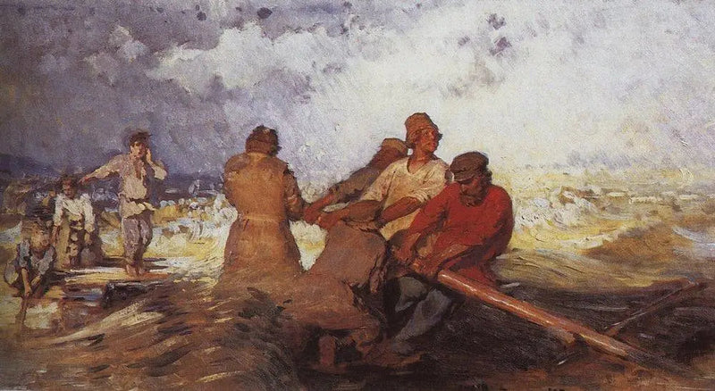 Su una zattera nella tempesta sul Volga - Ilya Repin