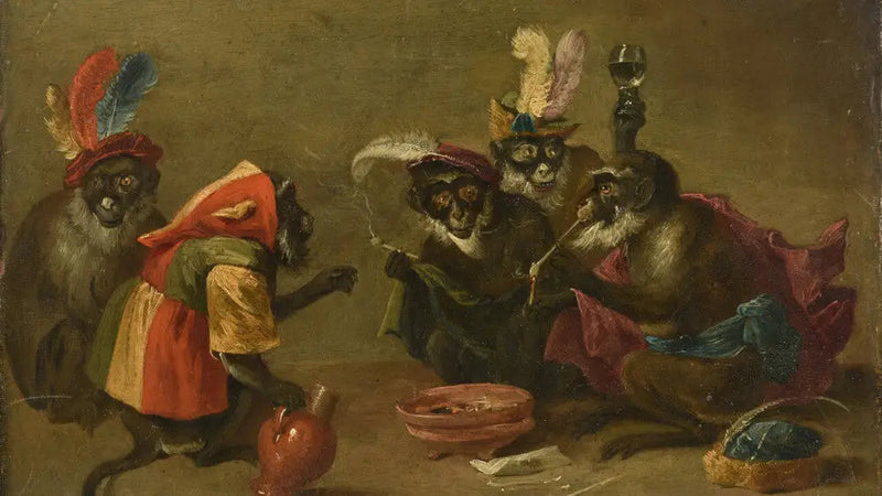Tabagie de scimmie - David Teniers il Giovane