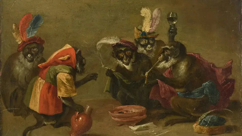 Tabagie de scimmie - David Teniers il Giovane
