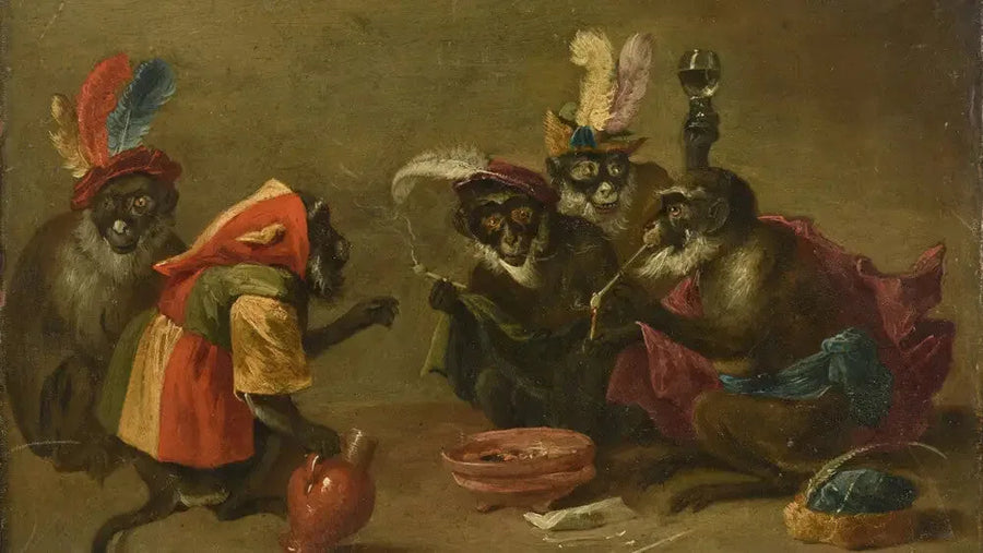 Tabagie de scimmie - David Teniers il Giovane