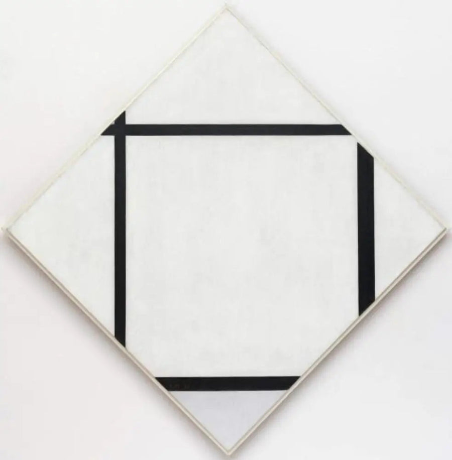 Quadro I : Rombo a quattro linee e grigio - Piet Mondrian