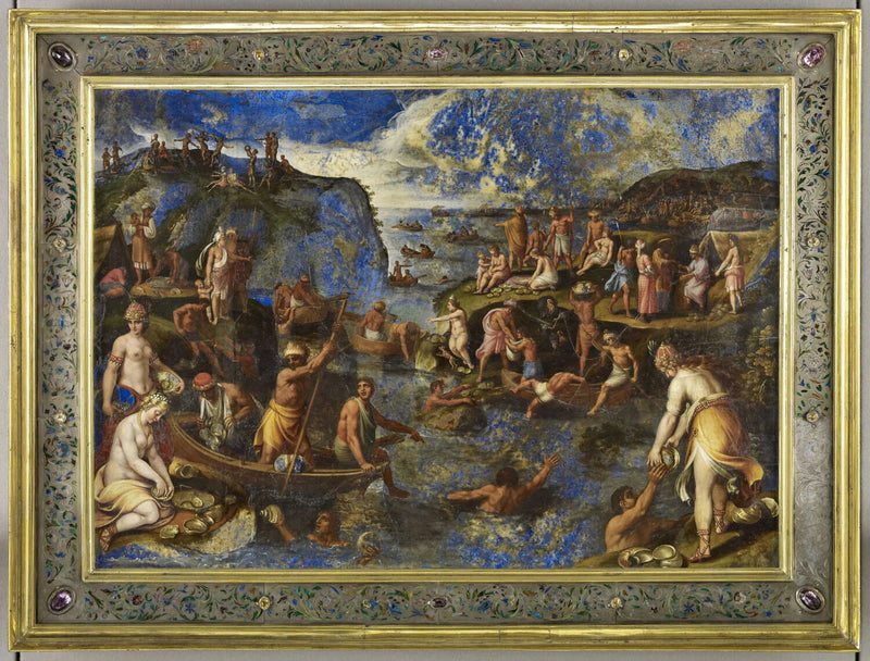 Tableau : la pêche des perles aux Indes - Antonio Tempesta