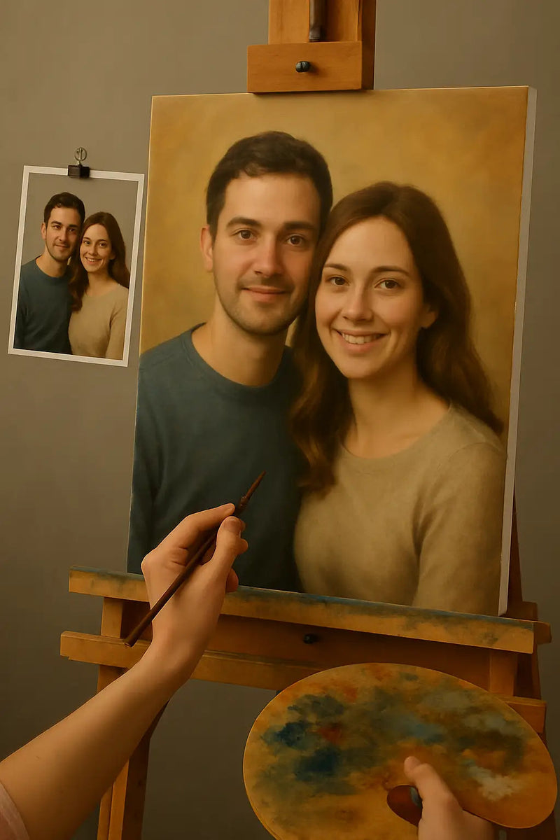 💑 Quadro personalizzato coppia – Pittura a olio unica ed emozionale