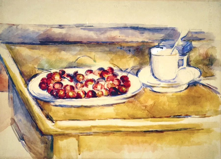 Tazza e piatto di ciliegie - Paul Cézanne