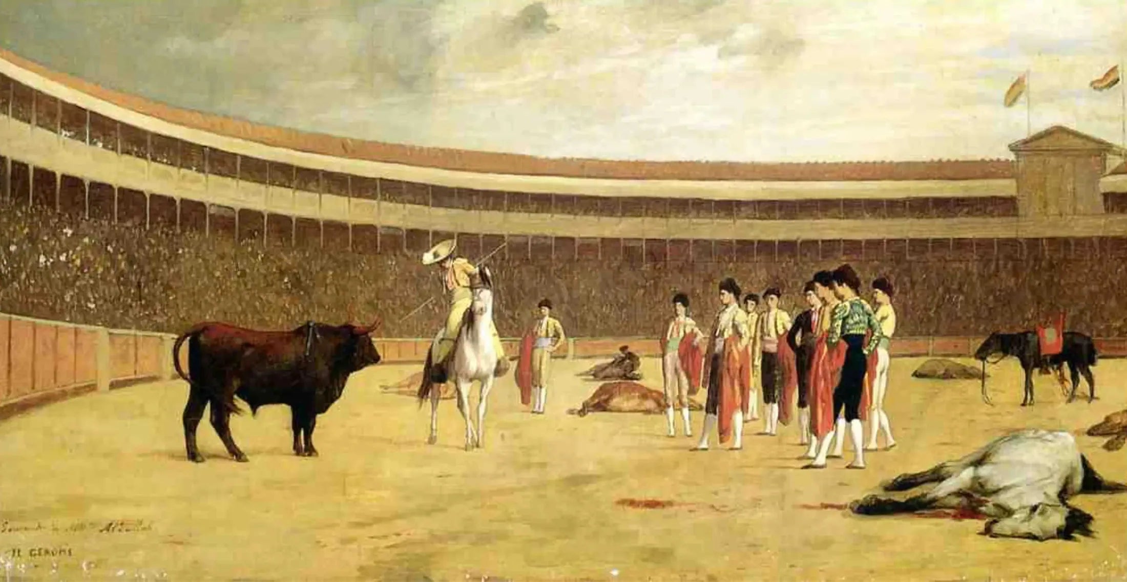 Taureau et picador - Jean-Léon Gérôme image 1 reproduction réalisée par Alpha Reproduction