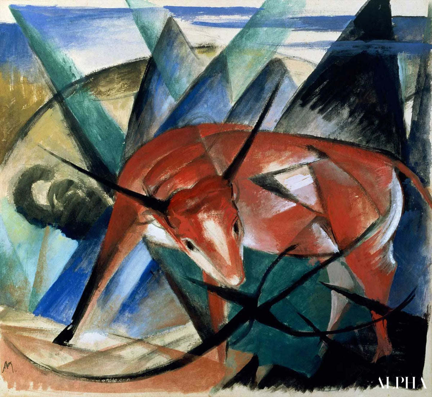 Reproduction du tableau « Taureau - Franz Marc » par Alpha Reproduction en peinture à l’huile