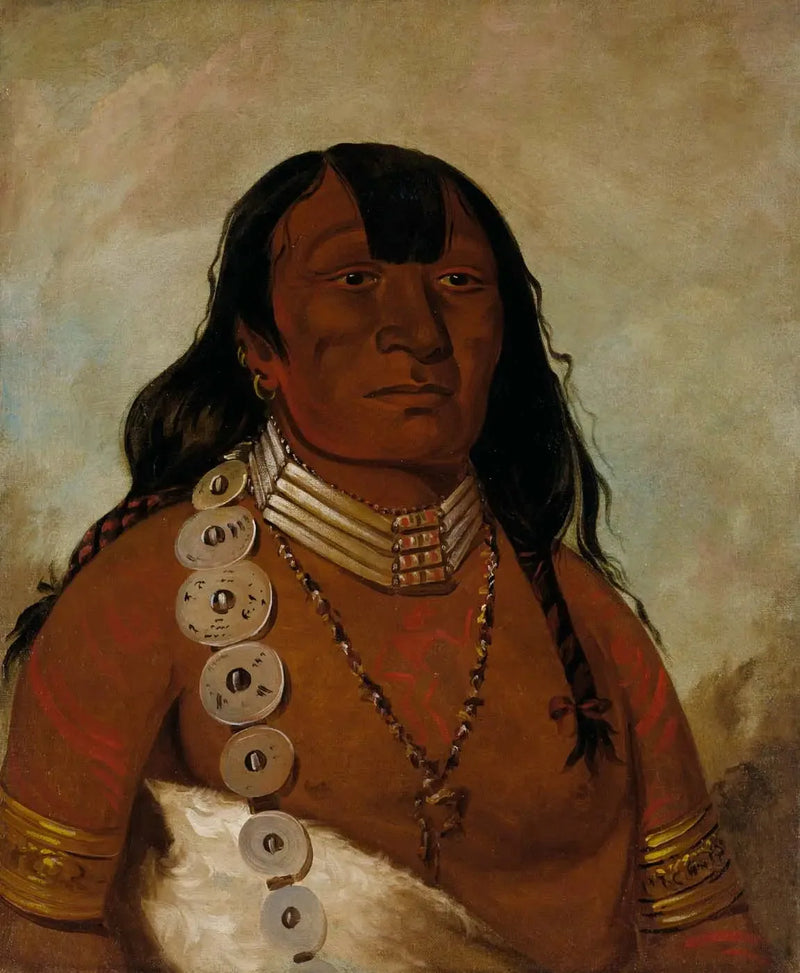 Téh-tóot-sah (mieux connu sous le nom de Tohausen, Little Bluff), primo capo - George Catlin