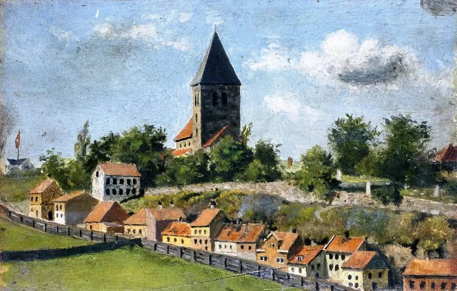 Telthusbakken con la vecchia chiesa di Aker - Edvard Munch