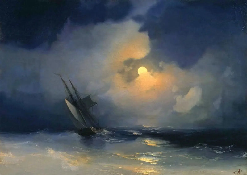 Tempesta in mare in una notte di luna piena - Ivan Aïvazovski