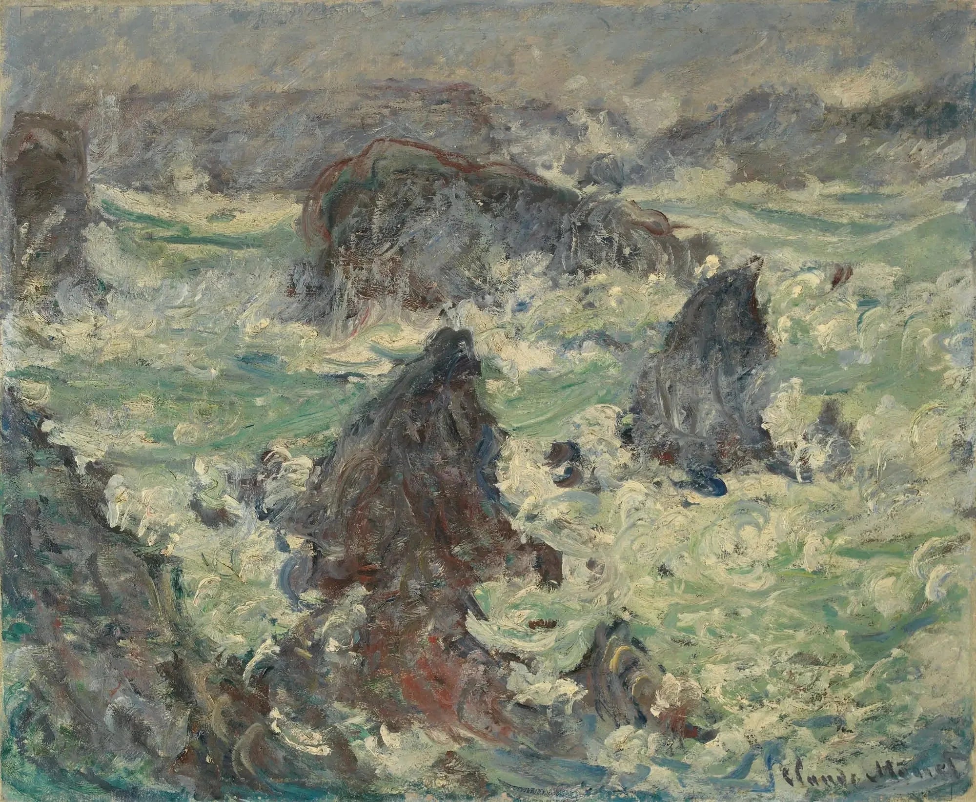 Tempête sur les Côtes de Belle-Île - Claude Monet image 1 tableau peint à l’huile sur toile