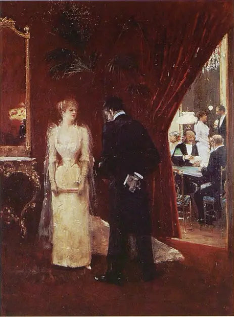Tête-à-tête in una reception - Jean Béraud