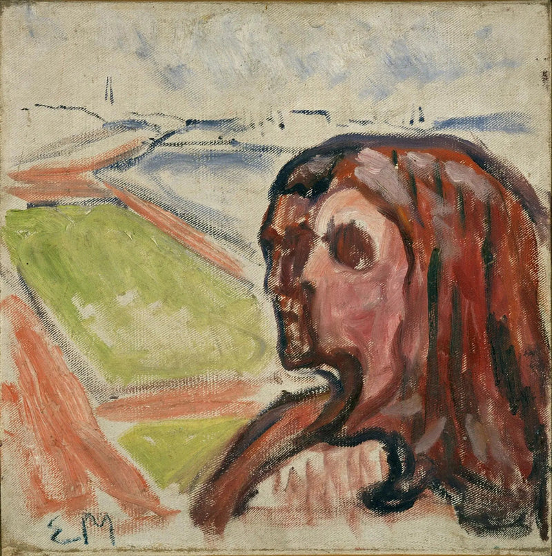 Testa contro testa in un paesaggio - Edvard Munch
