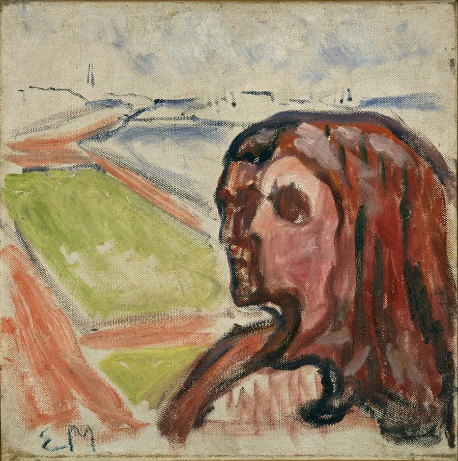 Testa contro testa in un paesaggio - Edvard Munch
