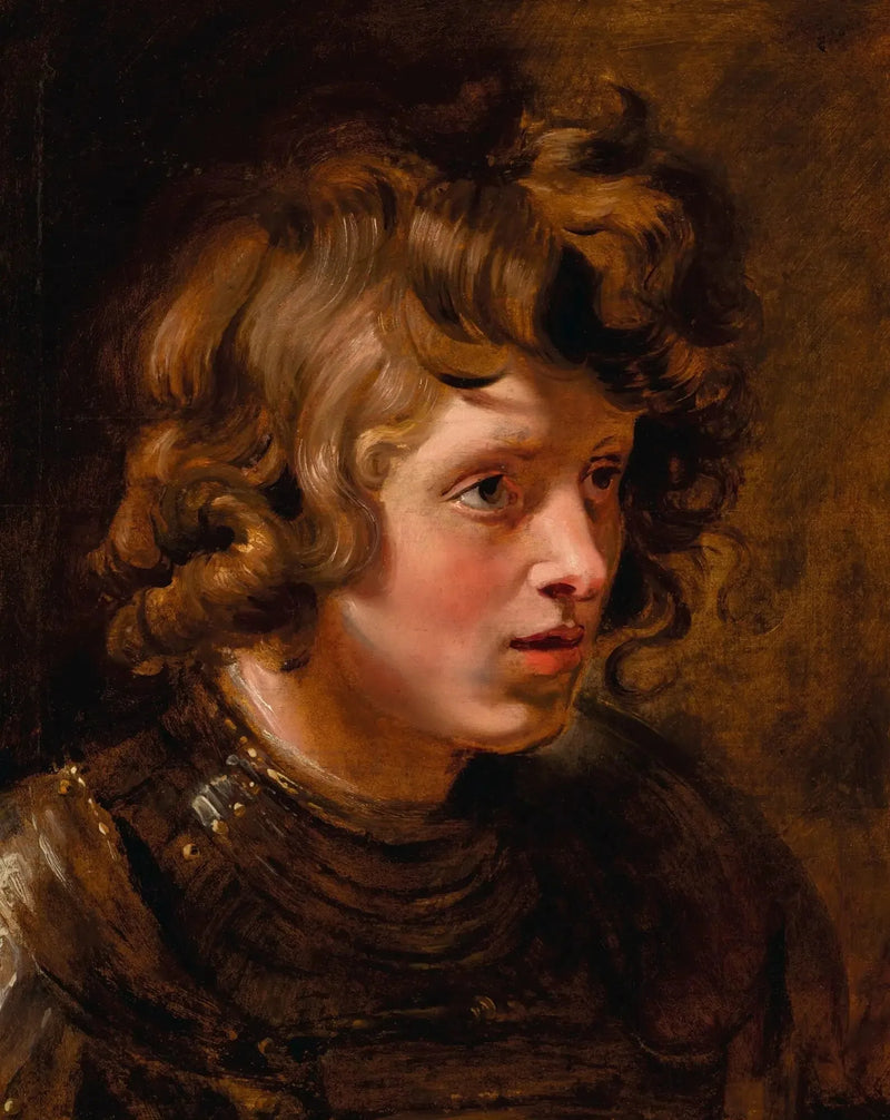 Testa di un giovane uomo con armatura - Peter Paul Rubens