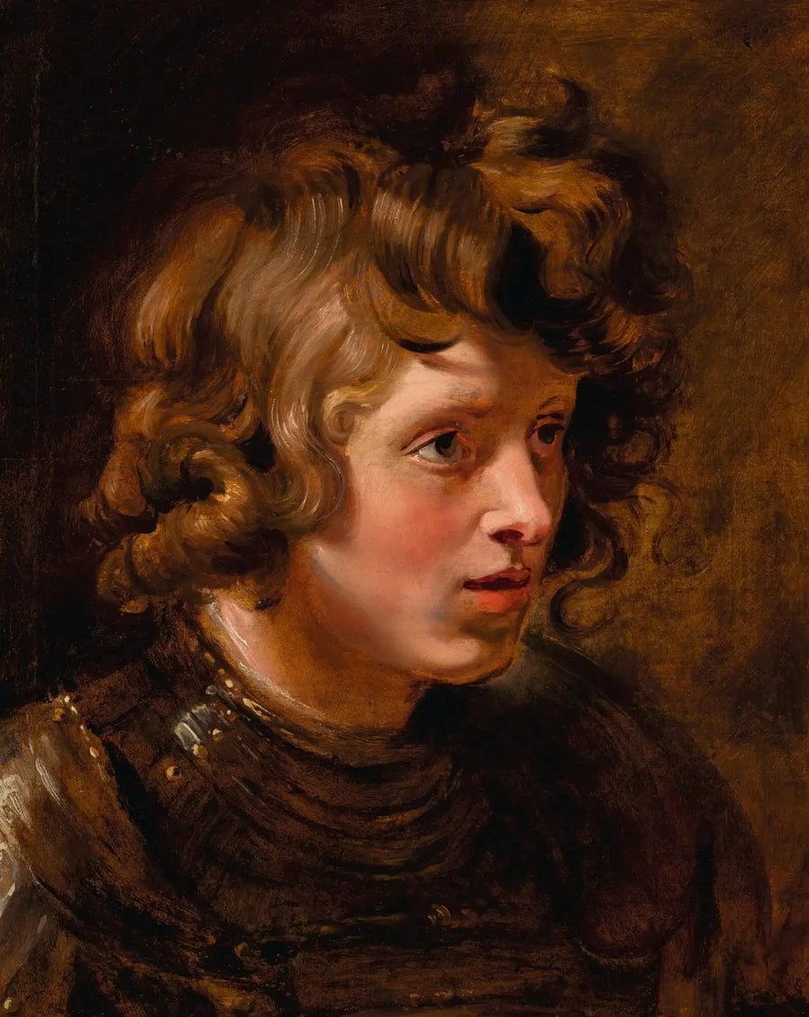Testa di un giovane uomo con armatura - Peter Paul Rubens