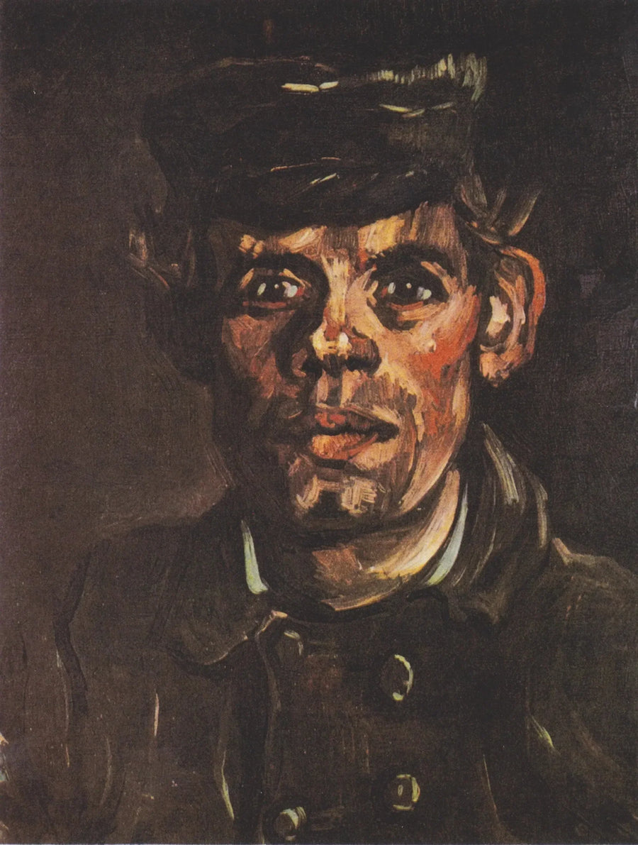 Testa di un giovane contadino con berretto a visiera - Vincent van Gogh