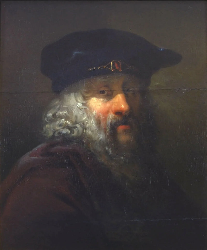 Testa di un uomo anziano con berretto sulla testa - Ary Scheffer