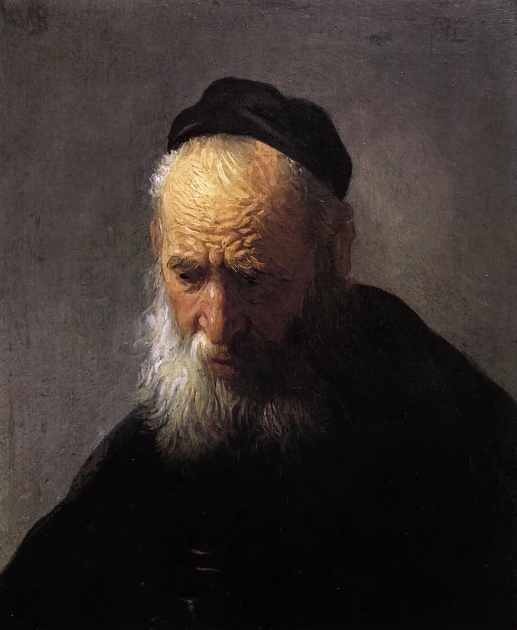 Tête d'un vieil homme portant une casquette - Rembrandt image 1 tableau peint à l’huile sur toile