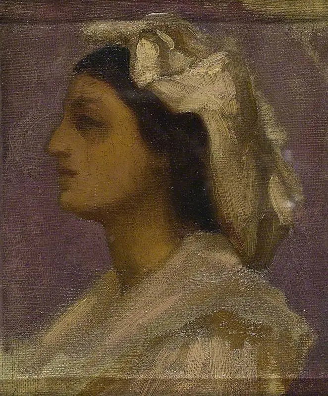Testa di una giovane ragazza italiana (profilo) - Frederic Leighton