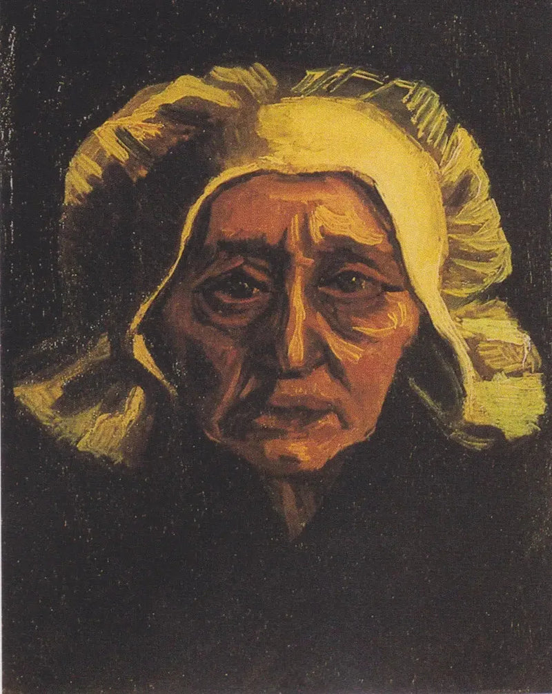 Testa di una vecchia contadina con berretto bianco - Vincent van Gogh