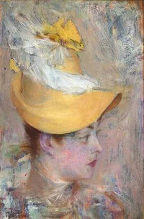 Testa di donna con maniche gialle - Giovanni Boldini