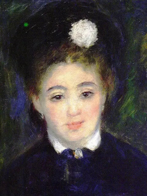 Testa di donna in nero - Pierre-Auguste Renoir