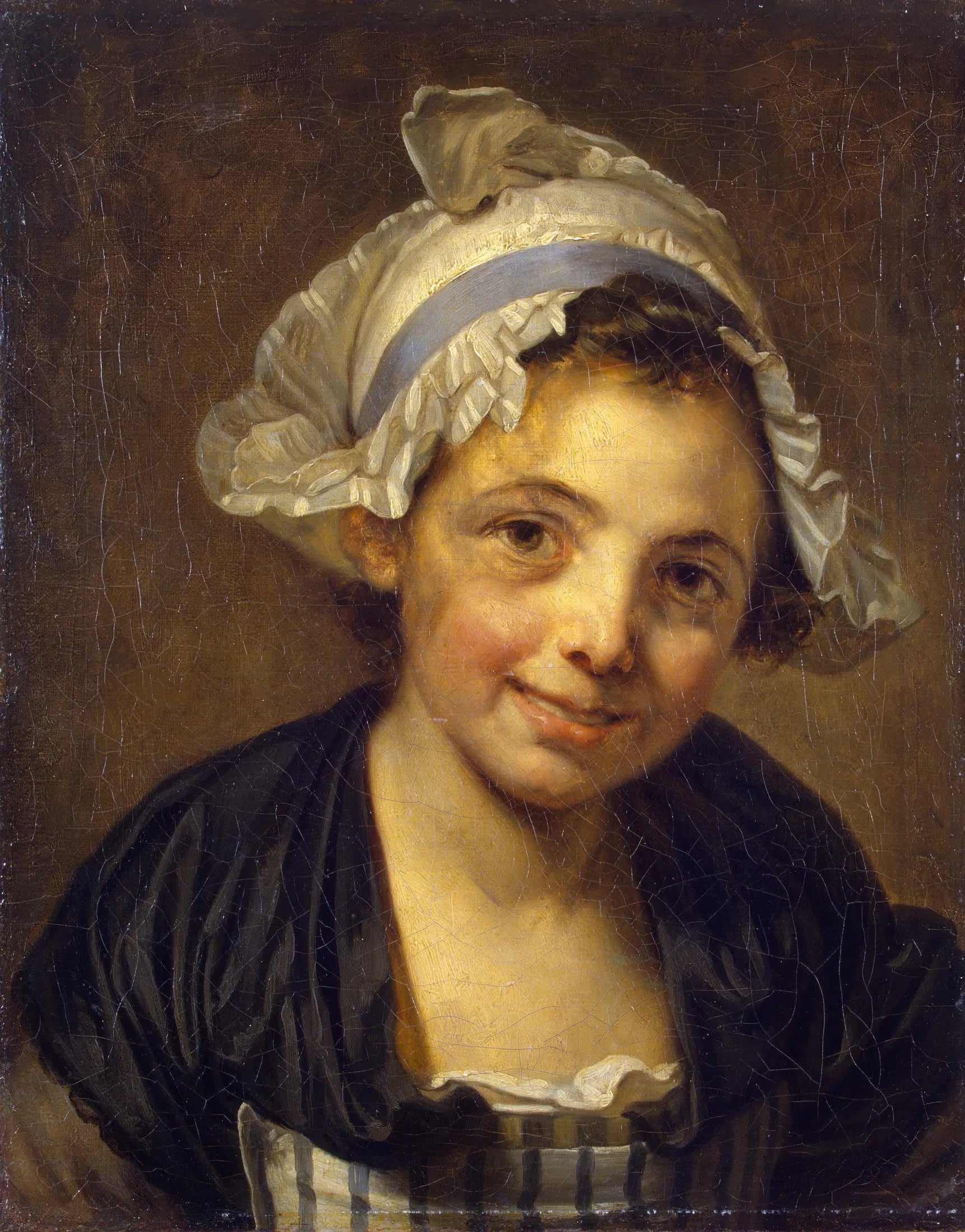 Tête de jeune fille au bonnet - Jean-Baptiste Greuze image 1 copie peinte à la main à l’huile