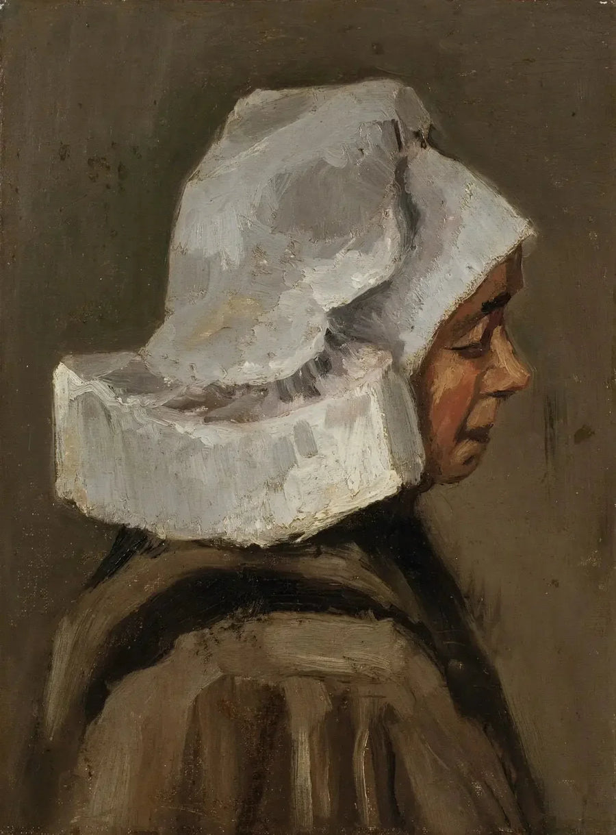 Testa di contadina con berretto bianco - Vincent van Gogh
