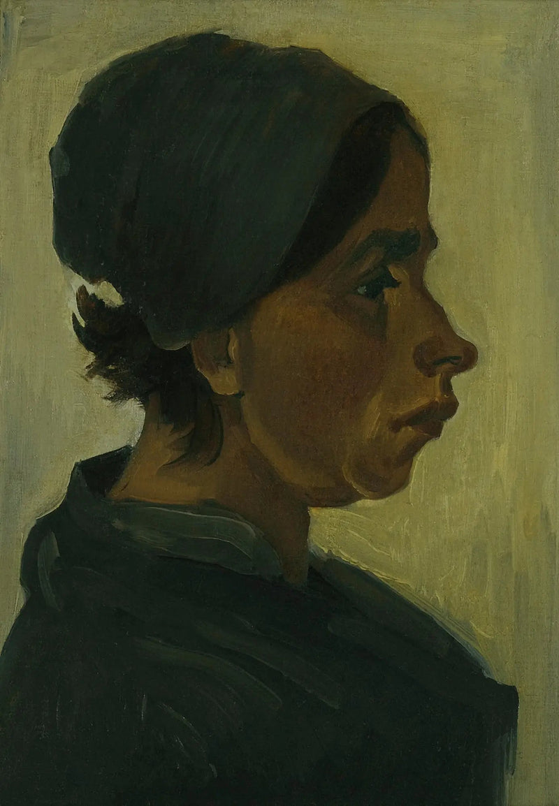 Testa di contadina con berretto nero - Vincent van Gogh