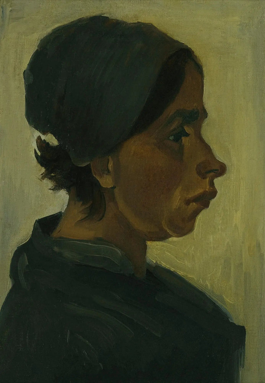 Testa di contadina con berretto nero - Vincent van Gogh
