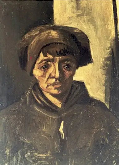Testa di contadina con berretto nero - Vincent van Gogh