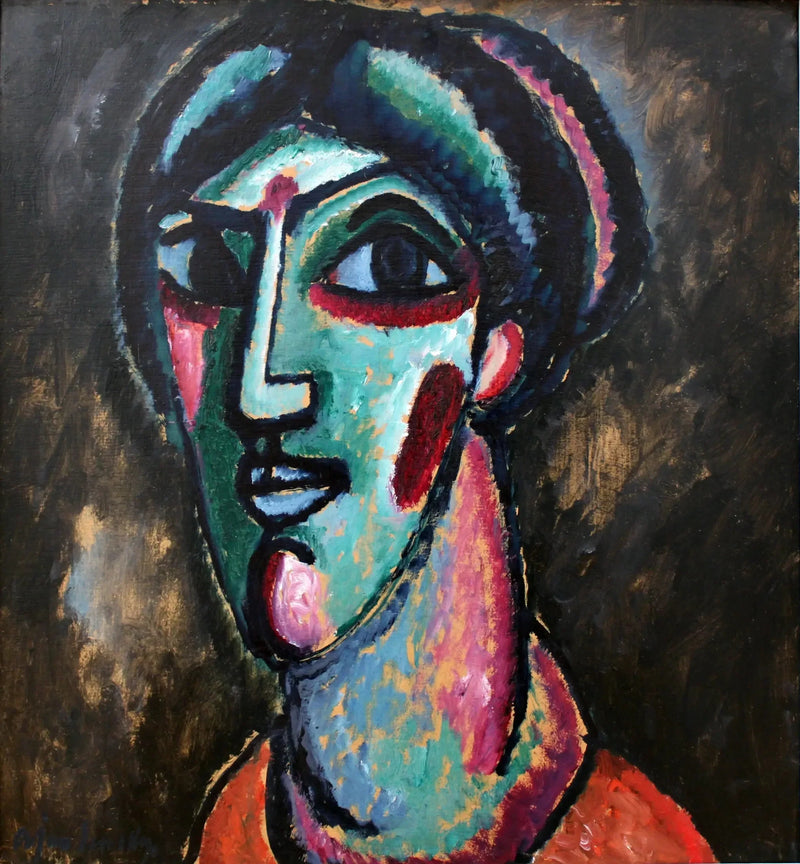 Testa in nero e verde - Alexej von Jawlensky