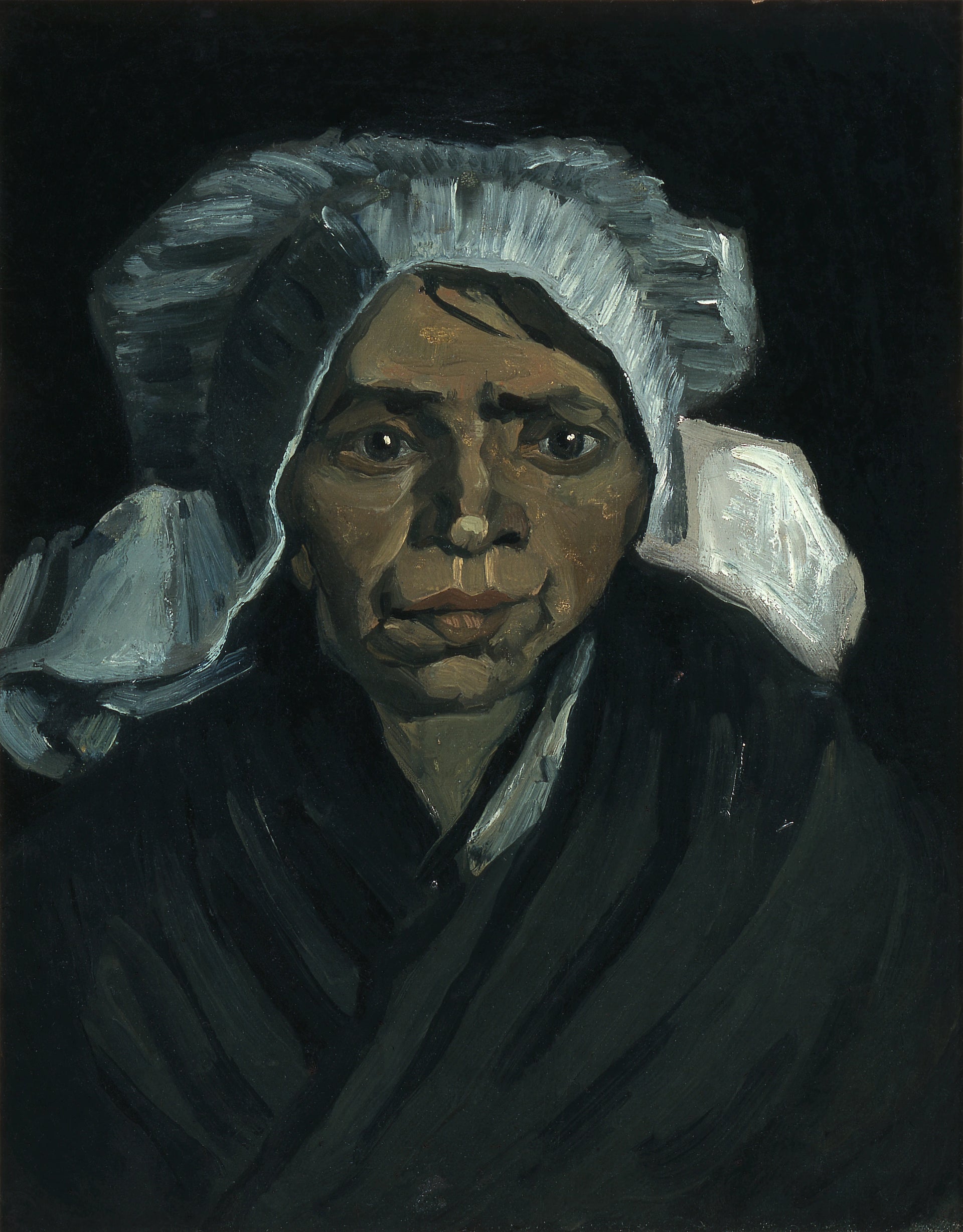 Tête de paysanne F146a — femme à la coiffe blanche peinte par Vincent van Gogh