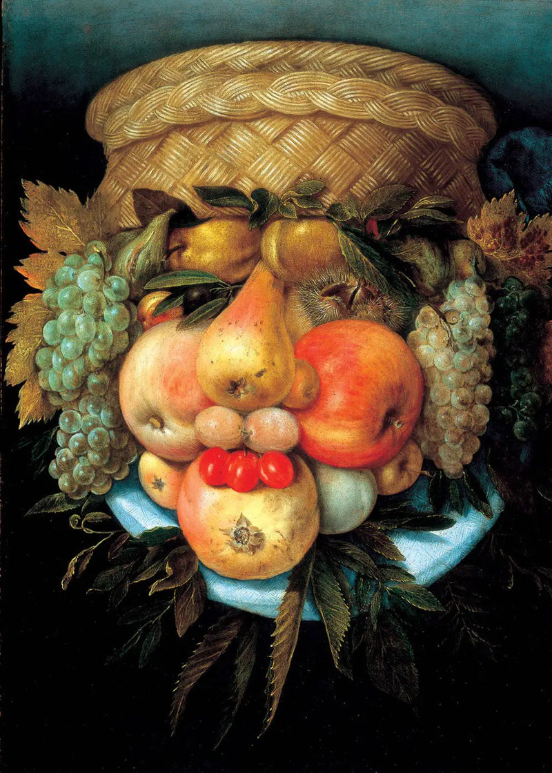 Testa reversibile con cesto di frutta - Giuseppe Arcimboldo