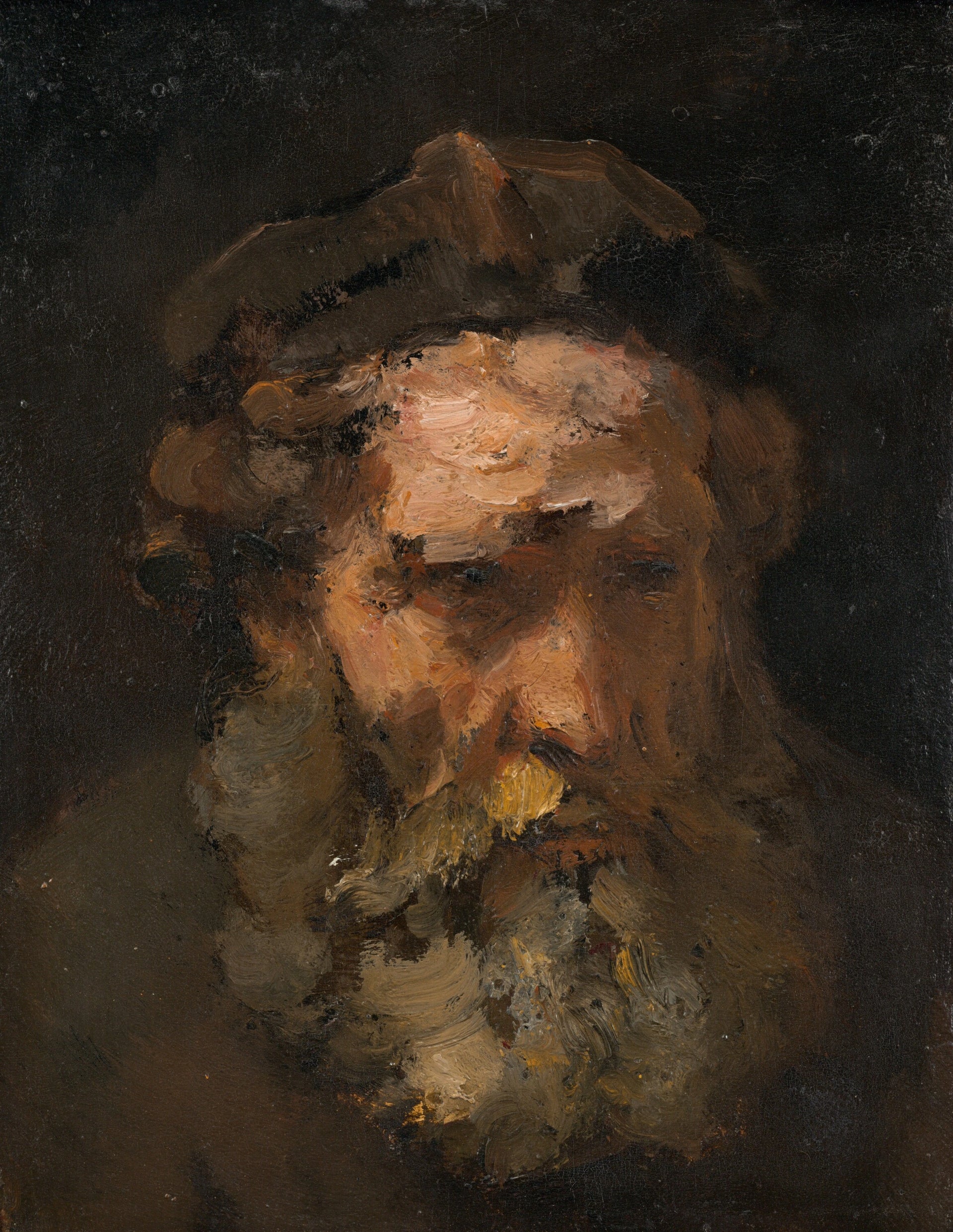 Tête de saint Matthieu — atelier de Rembrandt, début des années 1660, National Gallery of Art