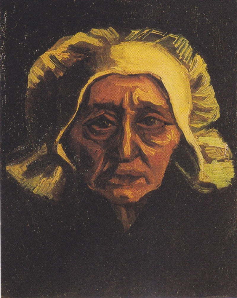 Testa di una vecchia contadina con berretto bianco - Vincent van Gogh