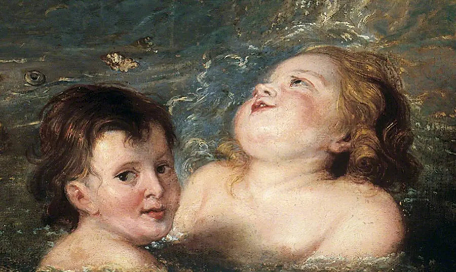 Têtes de deux bambini che si bagnano nel mare - Peter Paul Rubens