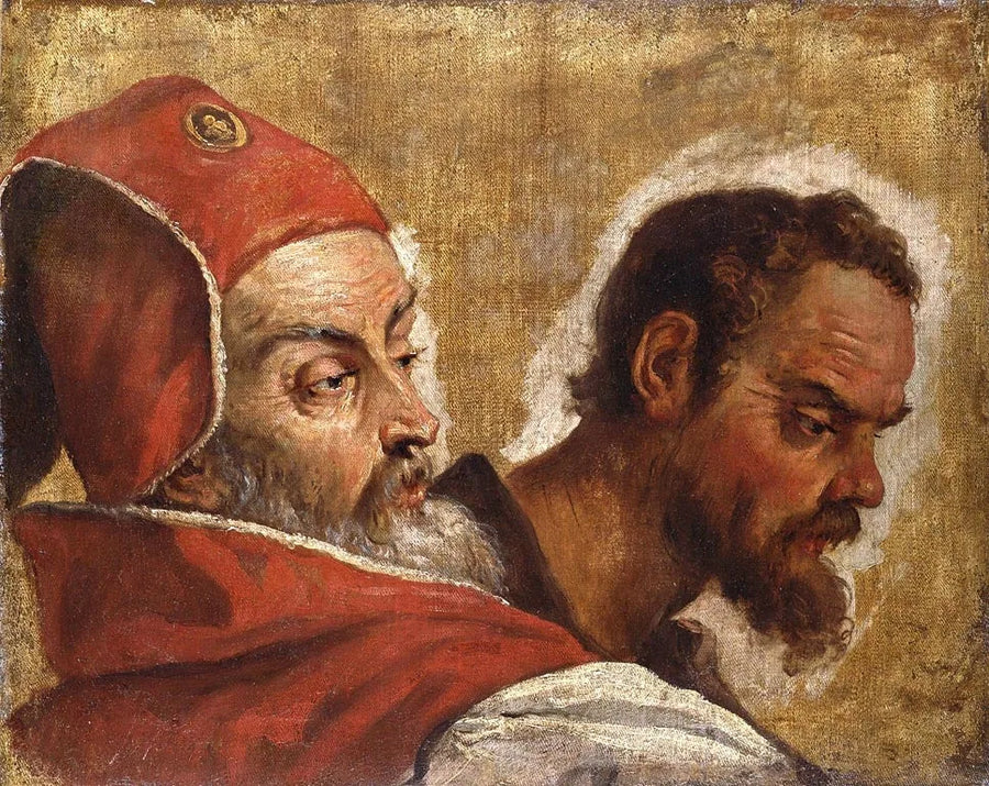 Têtes de deux hommes : un scribe ou un pharisien et un apôtre ? - Sebastiano Ricci