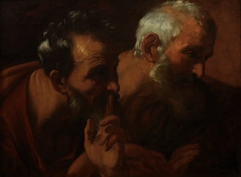 Têtes de deux vieillards (frammento di Suzanne et les vieillards) - Guido Reni