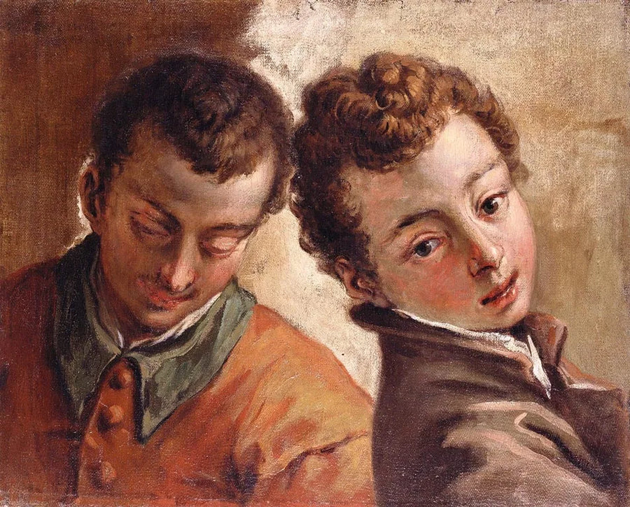 Têtes juxtaposées di un giovane e di un ragazzo - Sebastiano Ricci