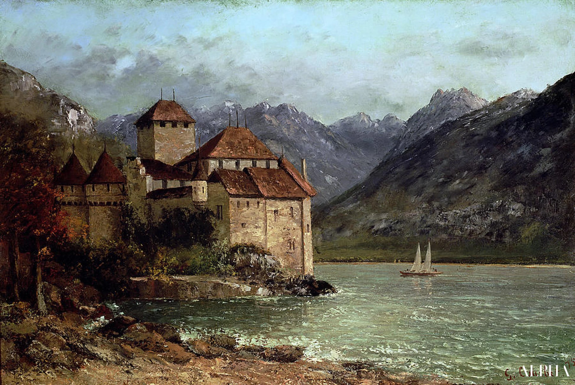 Il Castello di Chillon - Gustave Courbet - Riproduzioni di quadri e dipinti di alta gamma
